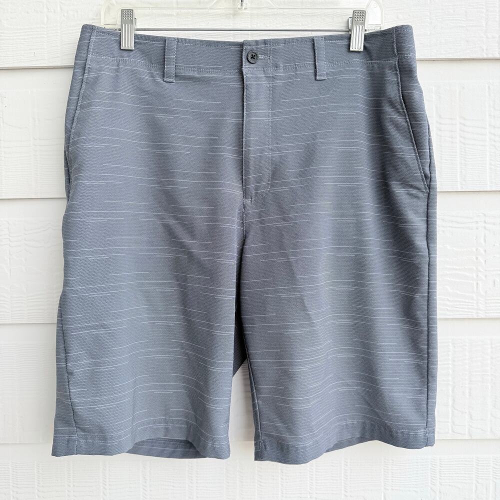 Nicklaus Men's Golf Shorts 34 Blue Gray Striped Preppy Country Club